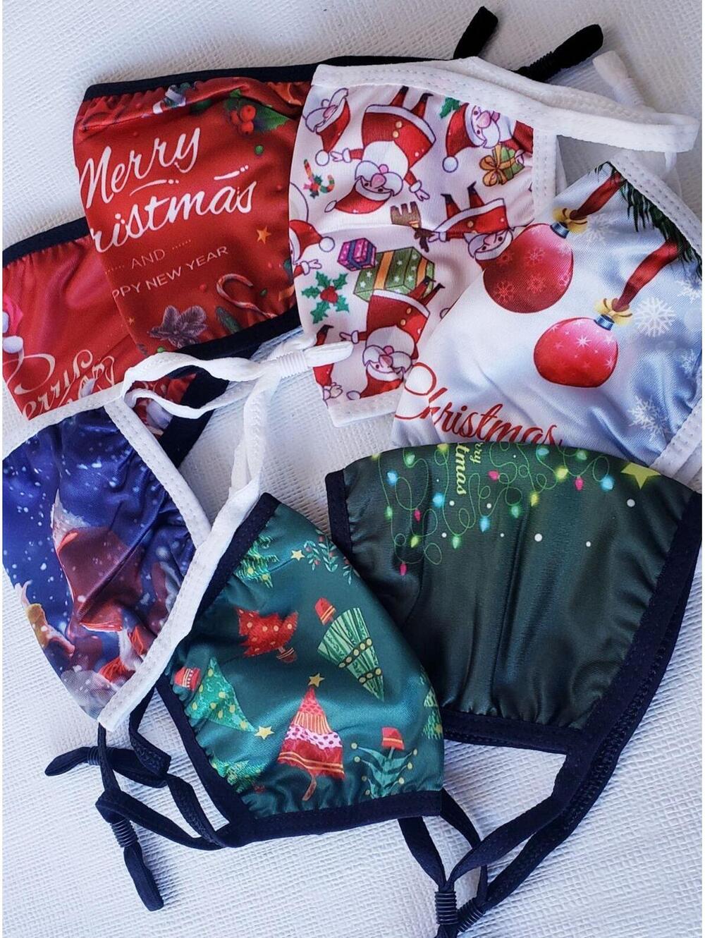 7 Xmas Masks Christmas cotton child size